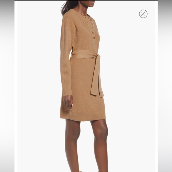 Belted Henley Long Sleeve Sweater Dress XL - Picture 5 of 8